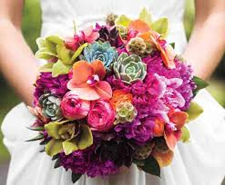  دسته گل عروس با رنگ های پاییزی