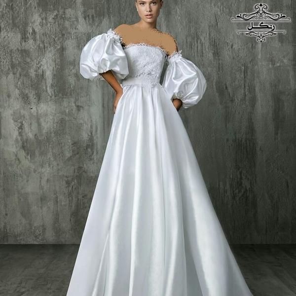 لباس عروس آستین پفی | پیراهن فرمالیته عروسی