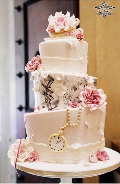 مدل کیک عروسی مورب یا کج