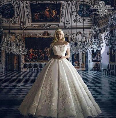 مدل لباس عروس یقه قایقی جدید شیک 2019