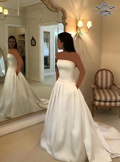 مدل لباس عروس یقه دکلته جدید شیک 2019