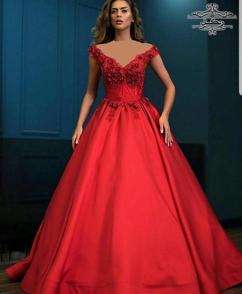 مدل لباس حنابندان - پیراهن مجلسی قرمز حنابندان
