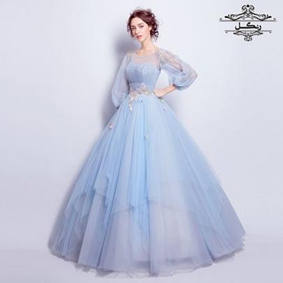 مدل لباس نامزدی آبی شیک جدید