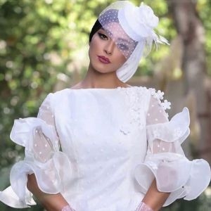 مدل کلاه فرانسوی عروس کلاه کاپ توردار عقد فرمالیته 