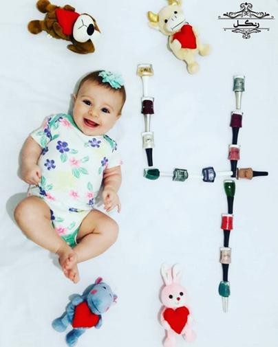 ایده عکس ماهگرد تولد نوزاد کودک ساخت عدد