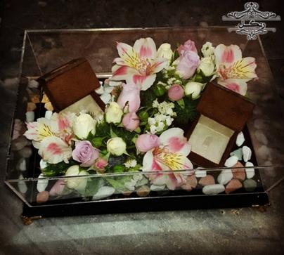 تزیین جای انگشتر حلقه عروس داماد عقد نامزدی بله برون تزیین جای انگشتر حلقه عروس داماد عقد نامزدی بله برون