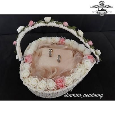 تزیین جای انگشتر حلقه عروس داماد عقد نامزدی بله برون تزیین جای انگشتر حلقه عروس داماد عقد نامزدی بله برون