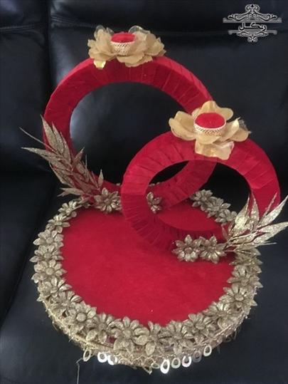 تزیین جای انگشتر حلقه عروس داماد عقد نامزدی بله برون تزیین جای انگشتر حلقه عروس داماد عقد نامزدی بله برون