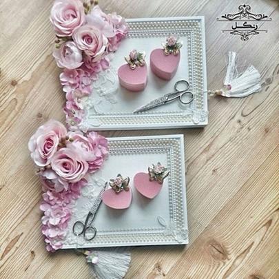 تزیین جای انگشتر حلقه عروس داماد عقد نامزدی بله برون تزیین جای انگشتر حلقه عروس داماد عقد نامزدی بله برون