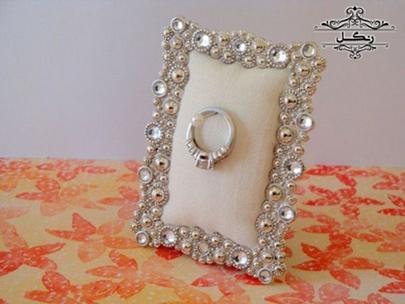 تزیین جای انگشتر حلقه عروس داماد عقد نامزدی بله برون تزیین جای انگشتر حلقه عروس داماد عقد نامزدی بله برون