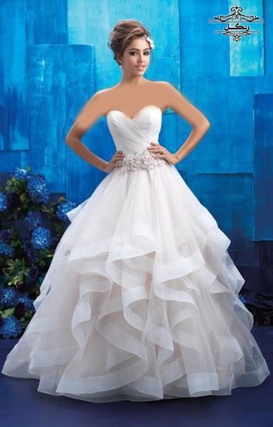 مدل یقه دلبری لباس عروس sweetheart collar