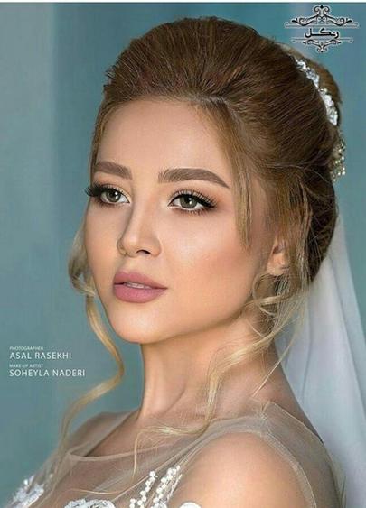 مدل آرایش میکاپ ملایم اروپایی عروس جدید شیک 