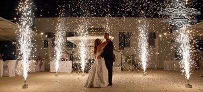 آتش بازی هنگام رقص عروس داماد در تالار عروسی
