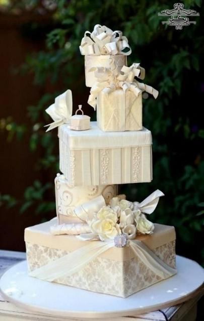 شکل مدل کیک عروسی مدرن خلاقانه ترکیبی میکس