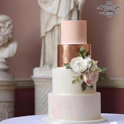 کیک عروسی دایره استوانه ای | کیک عروسی کلاسیک معمولی