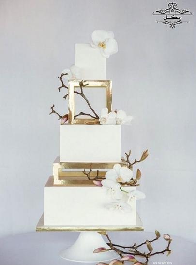کیک عروسی مربع مستطیل | شکل مدل کیک عروسی