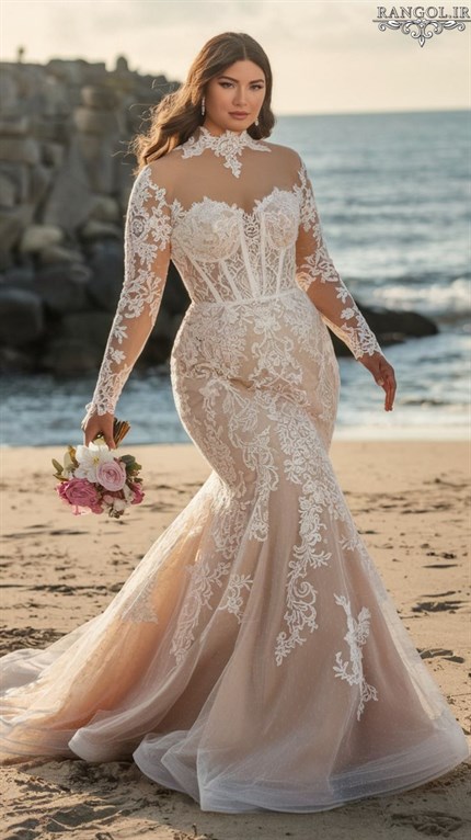 بهترین مدل لباس عروس افراد چاق پلاس سایز سیه باسن تپل