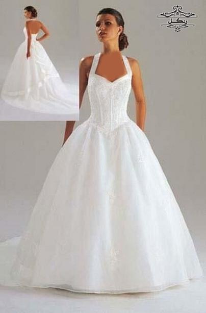 یقه دلبری پشت گردنی لباس عروس