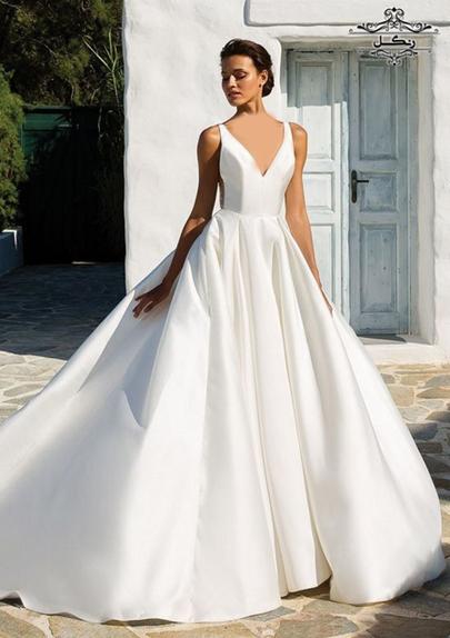 مدل لباس عروس یقه هفت جدید شیک 2019 v