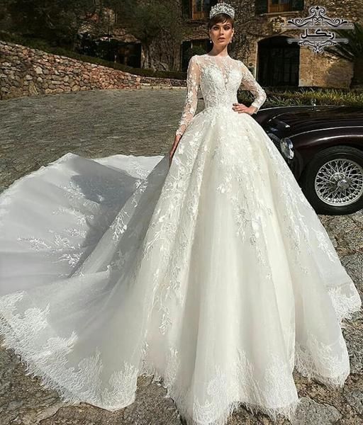  مدل لباس عروس با آستین گیپور و دانتل جدید ایرانی