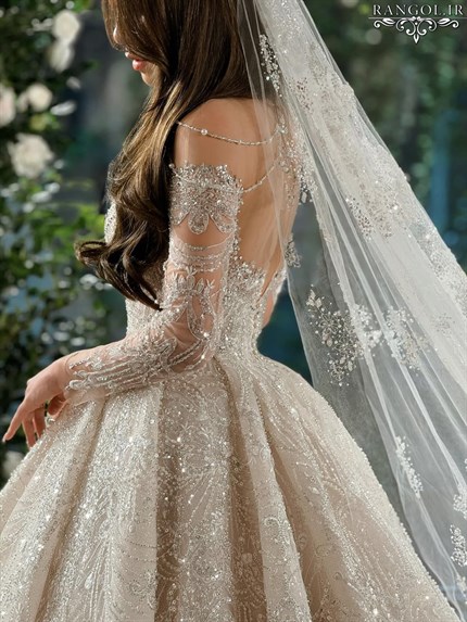 مدل لباس عروس شاین براق و اکلیلی مدل لباس عروس جدید