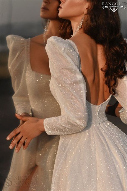 مدل لباس عروس شاین براق و اکلیلی مدل لباس عروس جدید