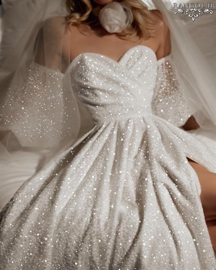 مدل لباس عروس شاین براق و اکلیلی مدل لباس عروس جدید