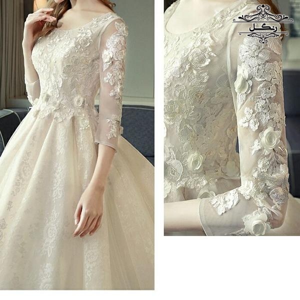 مدل لباس عروس با یقه بسته و پوشیده 