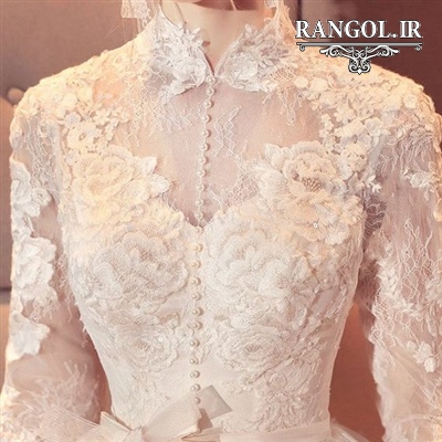 لباس عروس پوشیده یقه آستین بسته شیک جدید
