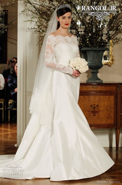 لباس عروس پوشیده یقه آستین بسته شیک جدید