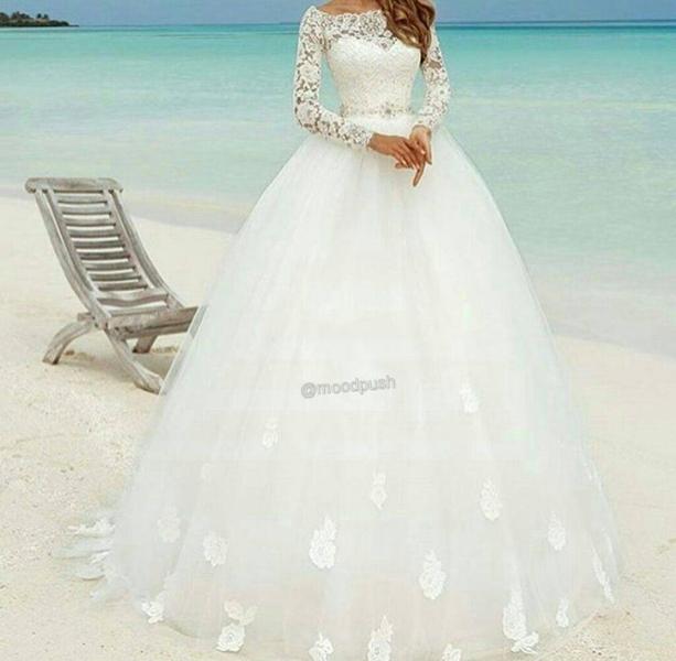 مدل لباس عروس گیپور دار توردار و پوشیده