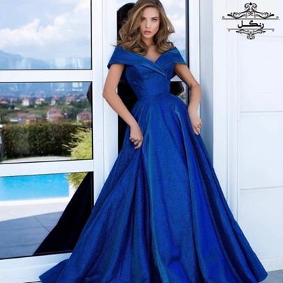 مدل لباس نامزدی آبی شیک جدید