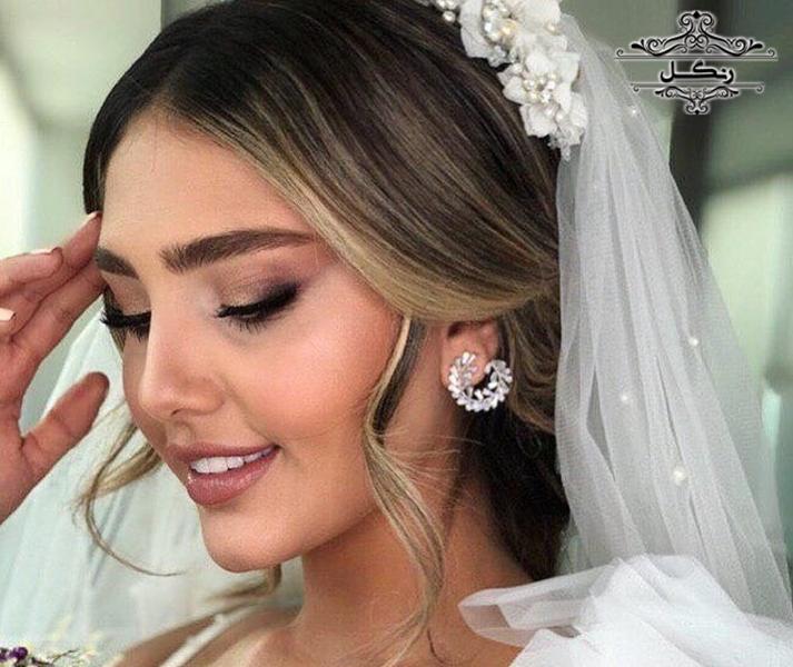  مدل شینیون عروس با رنگ موهای هایلایت شده شیک 2019 | رنگ مو عروس