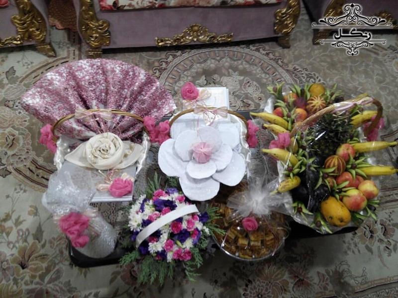 مدل تزیین پارچه و خلعتی عروس داماد بله برون و هدیه