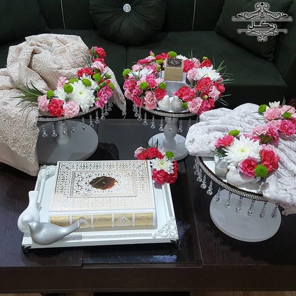 مدل تزیین پارچه و خلعتی عروس داماد بله برون و هدیه