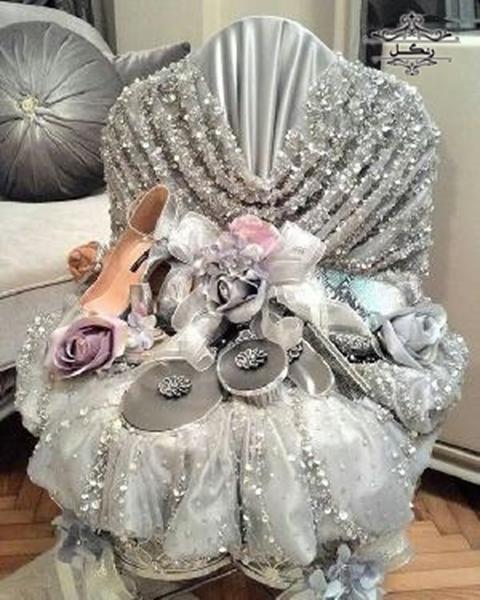 مدل تزیین پارچه و خلعتی عروس داماد بله برون و هدیه