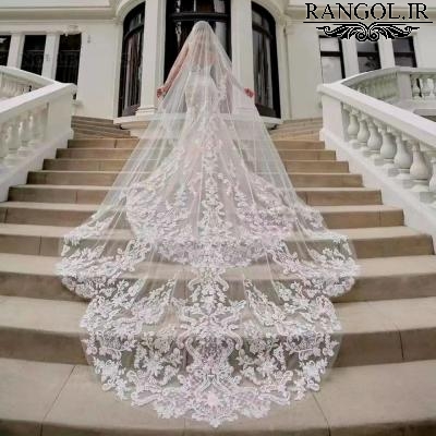تور سر عروس سلطنتی مدل تور عروس بلند دنباله دار