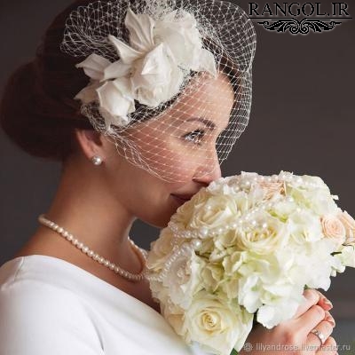 تور عروس شیک بردکیج تور عقد تور عروس کوتاه کلاه فرانسوی عروس