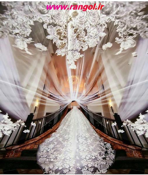 ایده عکس خلاقانه آتلیه عروسی با تور عروس- تور عروس 