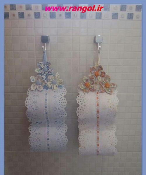 ایده تزیین دستمال توالت دستشویی  عروس