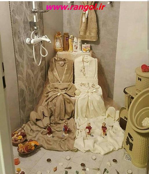 ایده تزیین سرویس بهداشتی و دستشویی حمام عروس 