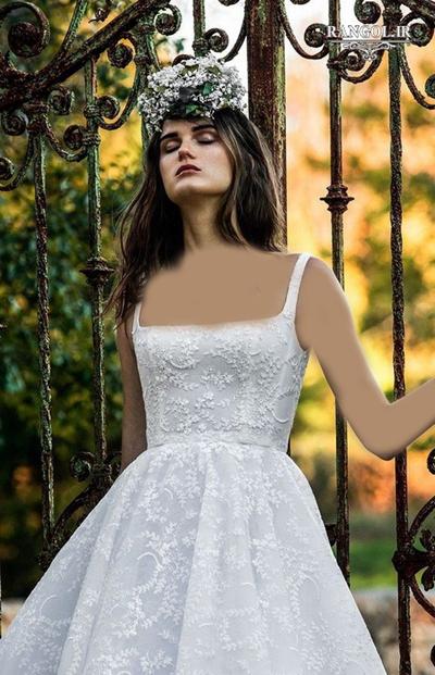 مدل لباس عروس یقه مربعی خشتی چهارگوش شیک