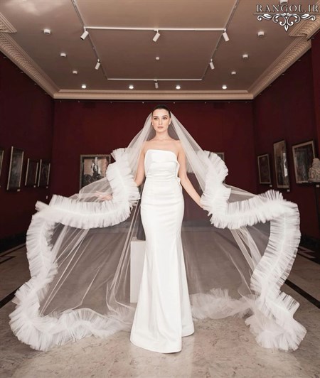 تور عروس مدل جدید ترند تور عقد تور بلند کوتاه تور مروارید نگین گیپور تور عربی تور محضر لباس عروس