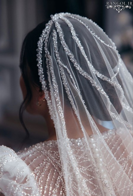 تور عروس مدل جدید ترند تور عقد تور بلند کوتاه تور مروارید نگین گیپور تور عربی تور محضر لباس عروس