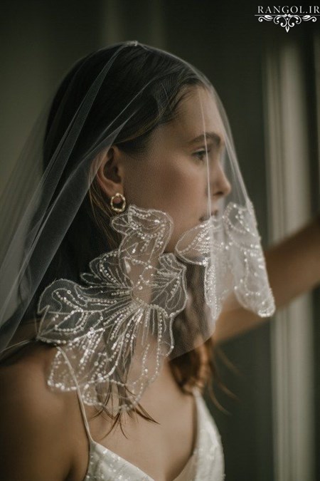 تور عروس مدل جدید ترند تور عقد تور بلند کوتاه تور مروارید نگین گیپور تور عربی تور محضر لباس عروس