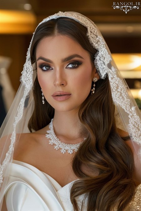 تور عروس مدل جدید ترند تور عقد تور بلند کوتاه تور مروارید نگین گیپور تور عربی تور محضر لباس عروس