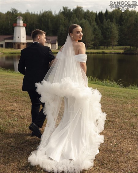 تور عروس مدل جدید ترند تور عقد تور بلند کوتاه تور مروارید نگین گیپور تور عربی تور محضر لباس عروس