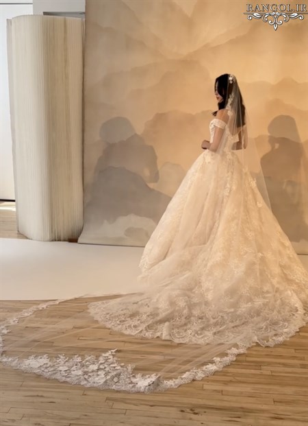 تور عروس مدل جدید ترند تور عقد تور بلند کوتاه تور مروارید نگین گیپور تور عربی تور محضر لباس عروس