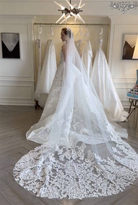 تور عروس مدل جدید ترند تور عقد تور بلند کوتاه تور مروارید نگین گیپور تور عربی تور محضر لباس عروس