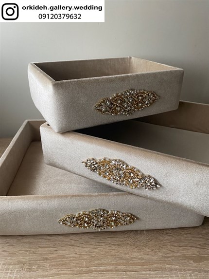 سبد بله برون باکس مخمل بله برون جعبه مخمل شیک لاکچری جدید بله برون نامزدی